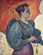 Paul Signac woman with a parasol painting